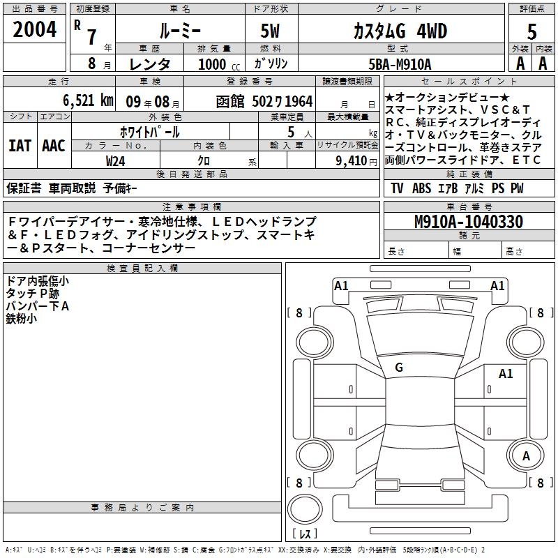 2025 Toyota Roomy CUSTOM G 4WD